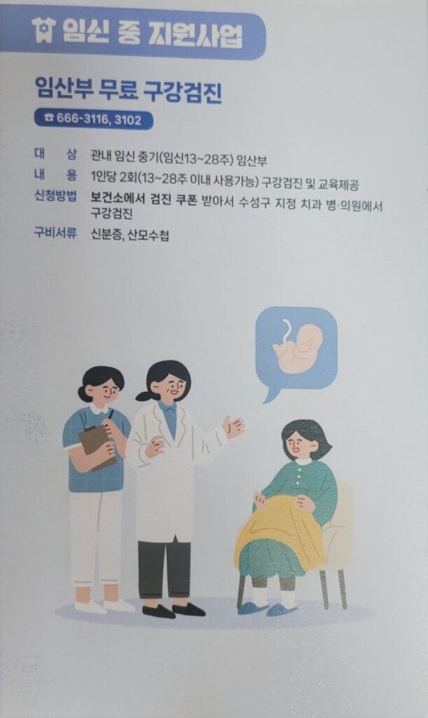 임산부 무료 구강검진 지원사업 안내 — 임신 13~28주 신청 가능