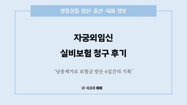 자궁외임신 실비보험 청구 후기