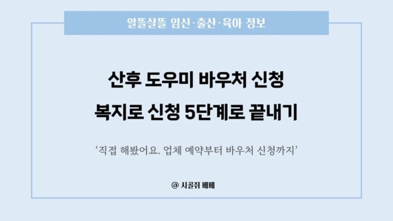 산후 도우미 바우처 신청 방법 안내 이미지