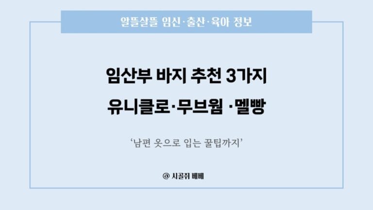 임산부 바지 추천 3가지